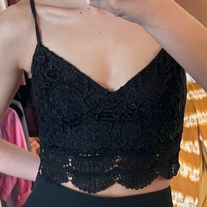 Crochet Lace Crop Top / Bralette - Size Small